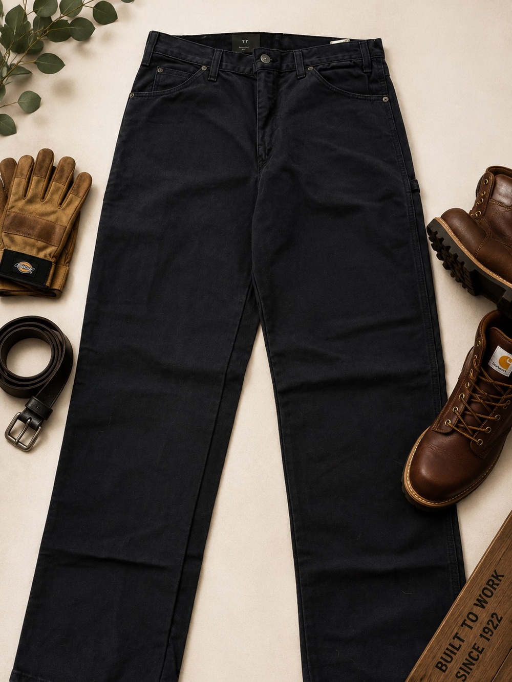 NWT Dickies Relaxed Fit Carpenter Jeans 33x34 Black Duck Canvas Work Pants